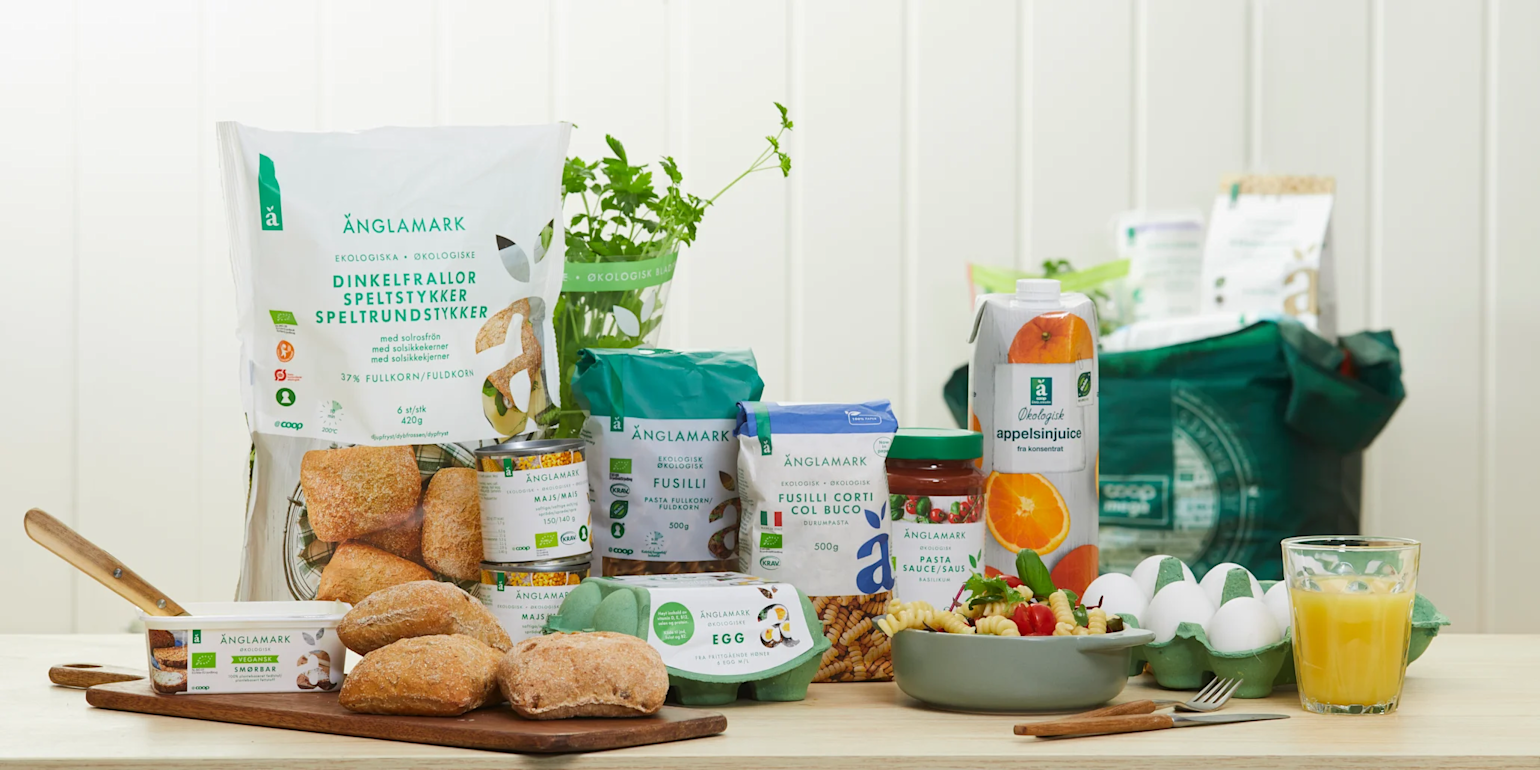 Änglamark produkter på benken