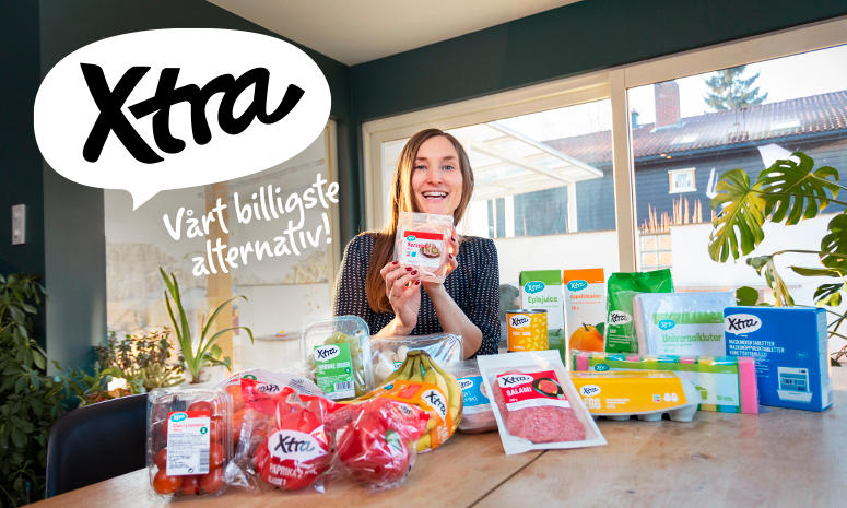 Pengesnakk Lise viser frem Xtra produkter