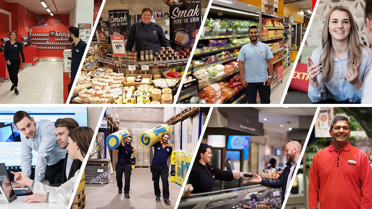 Collage av ansatte i Coop