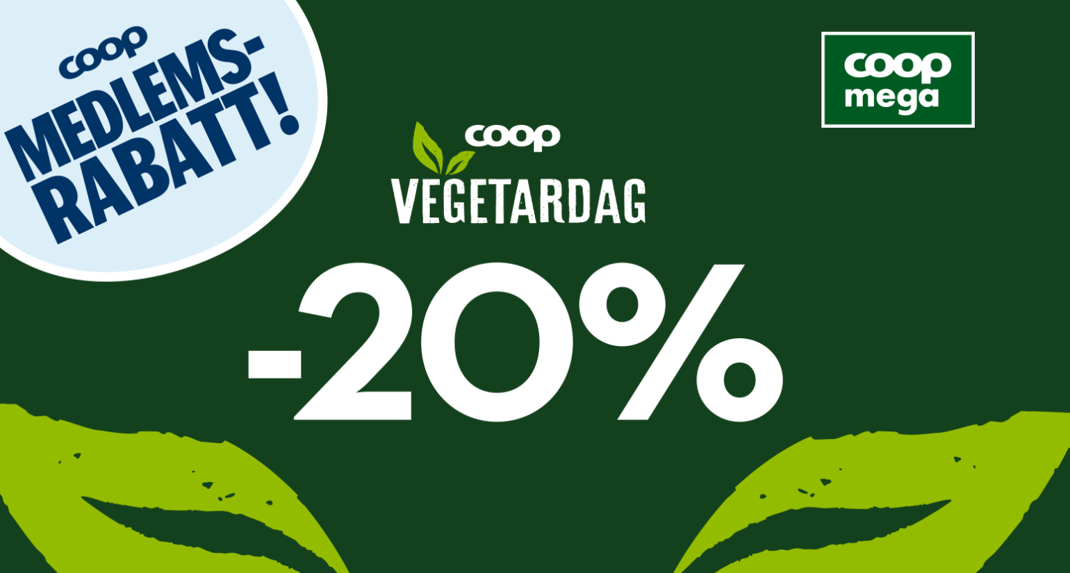 20% medlemsrabatt på Vegetardag hos Coop Mega