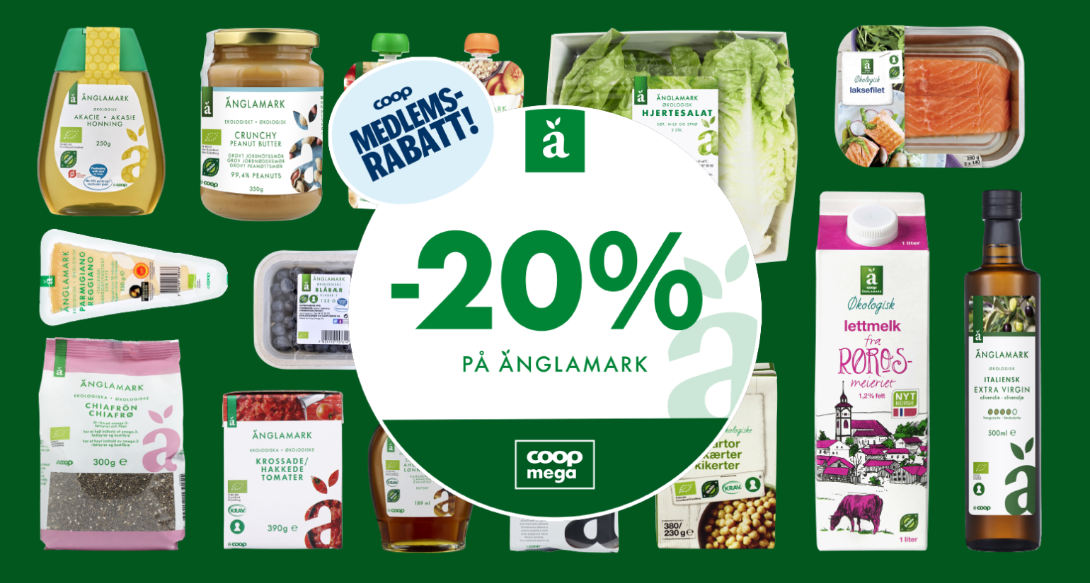 20% medlemsrabatt på Änglamark hos Coop Mega